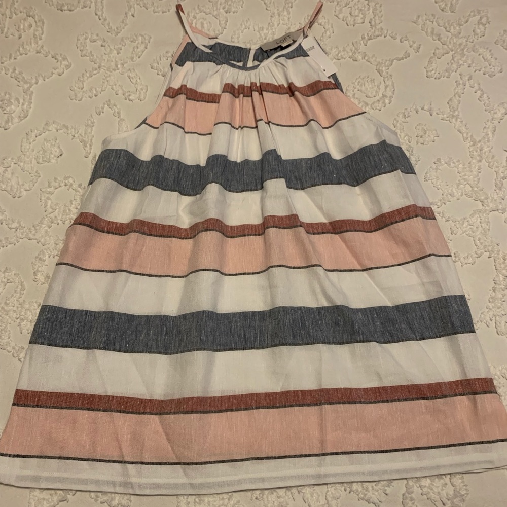 Stripe linen top